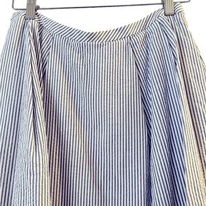 Vintage 𝅺BROOKS BROTHERS Red Fleece blue & white striped seersucker skirt